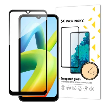 Apsauginis stiklas Wozinsky Full Glue telefonui Xiaomi Redmi A1+ 9H su juodu rėmeliu