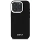 DKNY Plain Silver Logo MagSafe dėklas iPhone 16 Pro telefonui, juodas