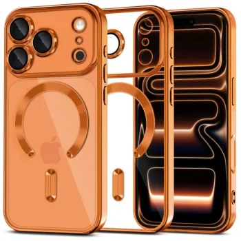 Tech-Protect MagFlex MagSafe Case for iPhone 17 Pro - Transparent Orange