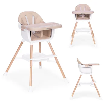 Ecotoys 2-in-1 Baby High Chair, Beige