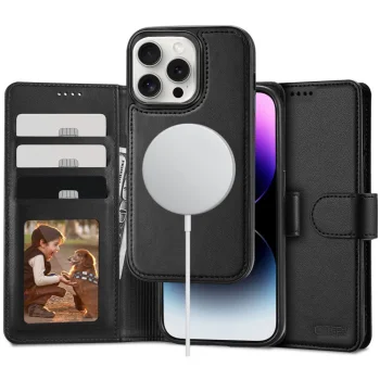 Tech-Protect Wallet MagSafe knygutės tipo dėklas iPhone 16 Pro, juodas