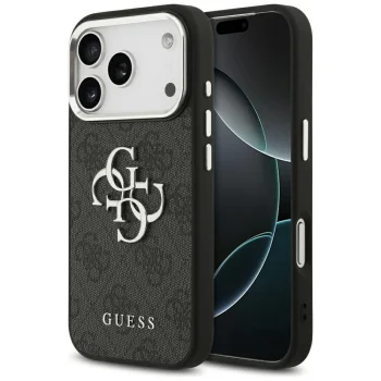 Guess dėklas skirtas iPhone 17 Pro, 4G Big 4G Classic Logo, juodas
