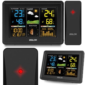 Baldr BD-907 meteorologinė stotelė su ekranu, juoda