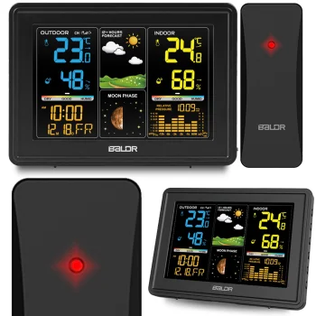 Baldr BD-907 meteorologinė stotelė su ekranu, juoda