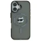 Karl Lagerfeld iPhone 16 Plus dėklas IML Metal Choupette Head MagSafe, juodas