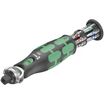 Reketo ir antgalių rinkinys Wera 8009 Zyklop Pocket Set 1, 13 dalių