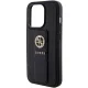 Dėklas Guess Grip Stand 4G Saffiano Strass telefonui iPhone 15 Pro Max 6.7\", juodas