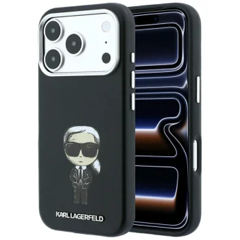Karl Lagerfeld Smooth Ikonik Sketch MagSafe dėklas iPhone 18 Pro Max / 17 Pro Max, juodas