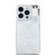 DKNY dėklas iPhone 15 Pro telefonui Liquid Glitter Multilogo, rožinis