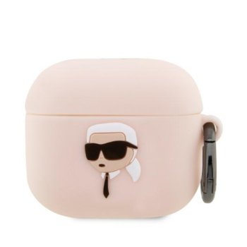 Karl Lagerfeld Silicone Karl Head 3D dėklas AirPods 3 rožinis