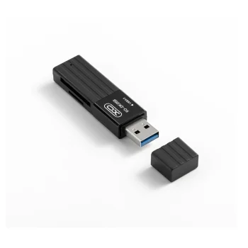 Atminties kortelių skaitytuvas XO DK05B, USB 3.0, SD / microSD, juodas