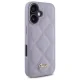 Guess dėklas iPhone 16 Quilted Metal Logo, šviesiai violetinis
