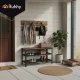 Ruhhy 00027037 batų lentyna su kabykla ir suoliuku, 73 cm, juoda/ruda