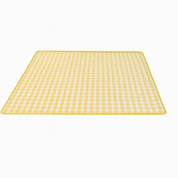 Beach and Picnic Mat 150 x 200 cm with Built-in Pillow, Yellow