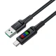 Acefast C7-04 USB-A į USB-C laidas su ekranu 60W 1.2m Juodas