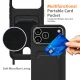 Dėklas iPhone 18 Pro Max / 17 Pro Max su kortelių skyreliu ir 160 cm dirželiu, juodas