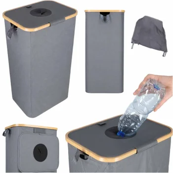 Bottle Sorting Basket with Removable Bag, 100 L, Gray