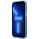 Guess dėklas iPhone 14 Pro su 4G Logo Plate MagSafe, mėlynas