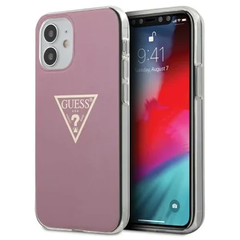 Dėklas Guess Metallic Collection iPhone 12 mini, rožinis