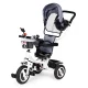 Triratukas Ecotoys JM-066-9L su apsukama kėdute ir stogeliu, pilkas
