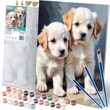 Tapybos pagal skaičius rinkinys Massido Puppies, 40x50 cm