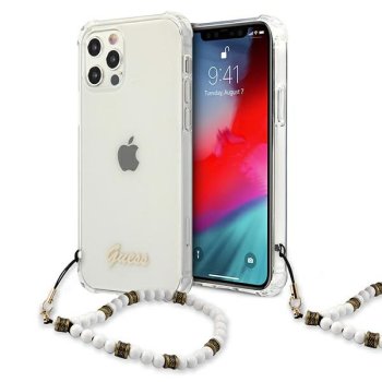Guess iPhone 12 Pro Max dėklas Pearl, skaidrus