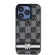 DKNY iPhone 15 Pro Case Leather Checkered Mono Pattern, Black