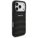 Mercedes AMG dėklas iPhone 17 Pro telefonui Leather Debossed Lines, juodas