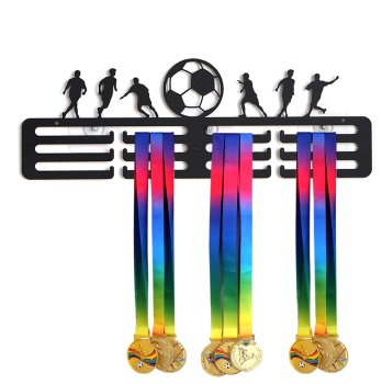 Medalių kabykla Futbolas, 40 x 14 cm, juoda
