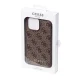 Apple iPhone 14 Pro Max 6.7\'\' Guess 4G Metal Gold Logo Series Case Cover, Brown