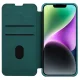 Atverčiamasis dėklas Nillkin Qin Leather Pro Case skirtas iPhone 14 Plus su kameros dangteliu, žalias