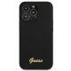 Guess Silicone Script Gold Logo dėklas iPhone 13 Pro Max, Juodas