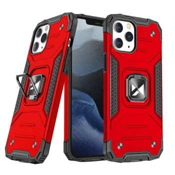Wozinsky Ring Armor dėklas iPhone 14 Pro Max su žiedo laikikliu, raudonas
