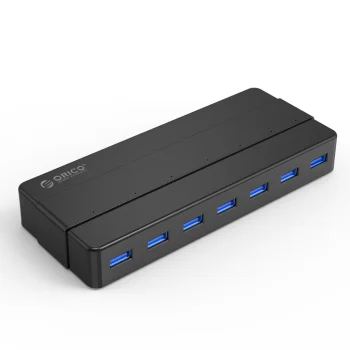 USB šakotuvas Orico H7928-U3-V1, 7x USB-A 3.0, juodas