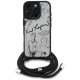 Karl Lagerfeld dėklas iPhone 16 Pro Max su dirželiu Crossbody, pilkas
