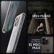 „Spigen Crystal Hybrid“ dėklas „iPhone 15 Pro Max“, skaidrus