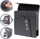Modern Mailbox for Letters and Newspapers, Anthracite