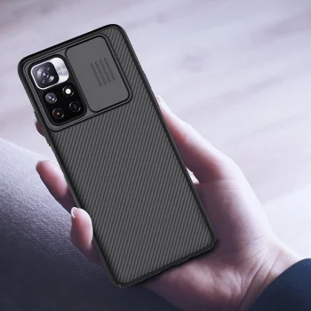 Nillkin CamShield Pro dėklas Xiaomi Poco M4 Pro 5G telefonui, juodas