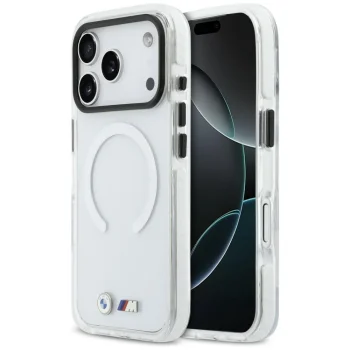 BMW M IML Shockproof Metal Logos dėklas iPhone 17 Pro, skaidrus