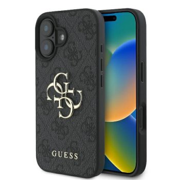 Guess 4G Big Logo dėklas, skirtas Apple iPhone 16, juodas