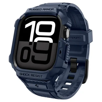 Spigen Rugged Armor Pro Strap with Protective Case for Apple Watch 42mm, Navy Blue