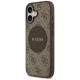 Guess dėklas iPhone 17 telefonui 4G Circle Classic Logo MagSafe, rudas