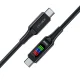 Acefast C7-03 USB-C į USB-C laidas su ekranu 100W 1.2m juodas