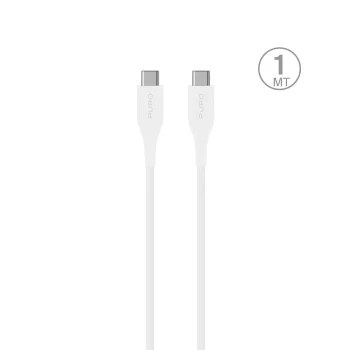 Puro Plain USB-C to USB-C Cable, 2A, 1m, White