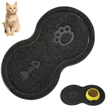 Non-slip Dog Cat Pet Bowl Mat, Black