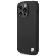 BMW Silicone Metal Logo dėklas iPhone 15 Pro Max 6.7\", juodas