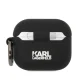 Karl Lagerfeld Silicone Karl Head 3D dėklas AirPods 3 ausinėms, juodas