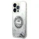 Karl Lagerfeld dėklas iPhone 14 Pro Max telefonui Liquid Glitter RSG, sidabrinis