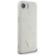 Guess Grained Hot Stamp Peony Triangle Logo MagSafe dėklas iPhone 16e, smėlinis