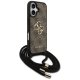 Guess 4G Big Logo Cord Strap Crossbody dėklas iPhone 17, rudas